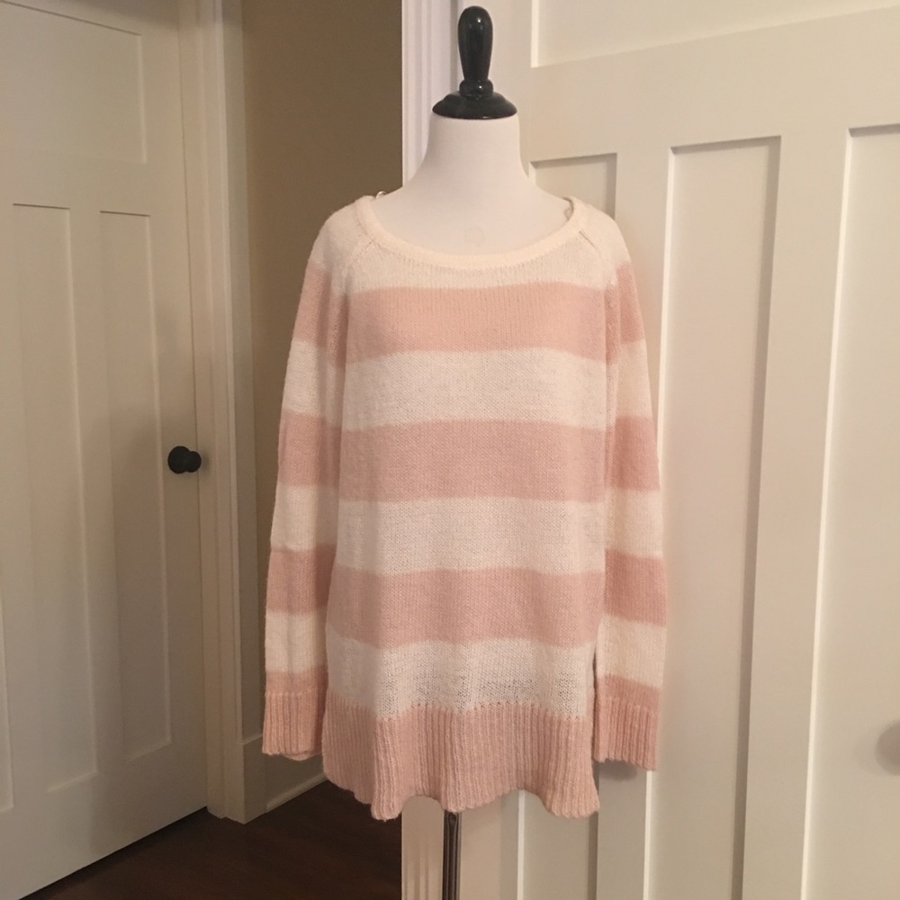 Forever 21, Size L, Blush & Cream Sweater
